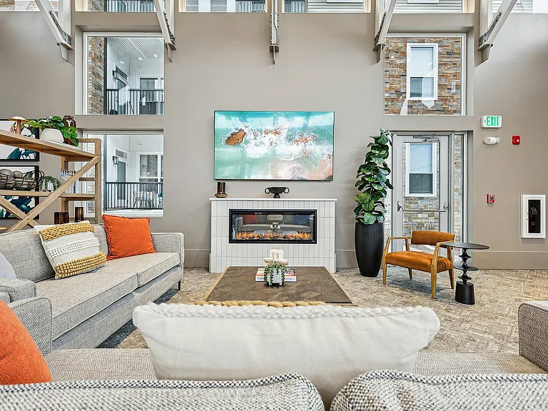 Experience the charm of this chic modern living room, designed for relaxation and style.