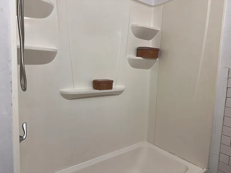 Updated bathroom - clean, modern aesthetic.