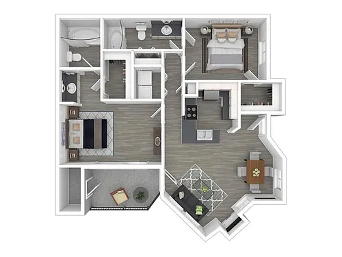 Floor plan 2x2-1260 Renovated