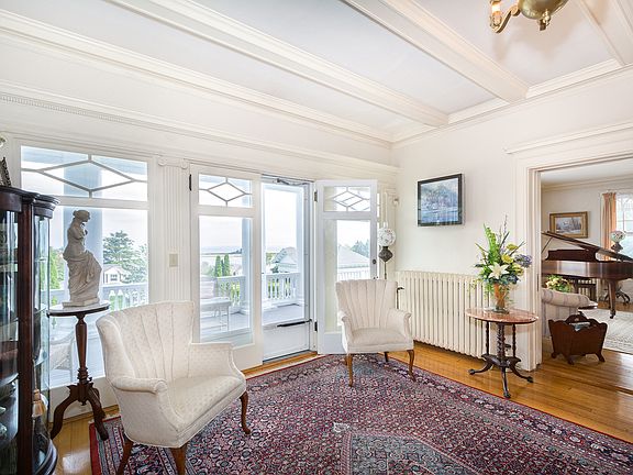 Entry hall with water views