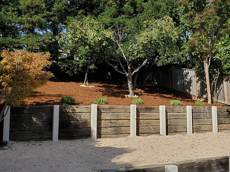 backyard retreat with view of fruit trees