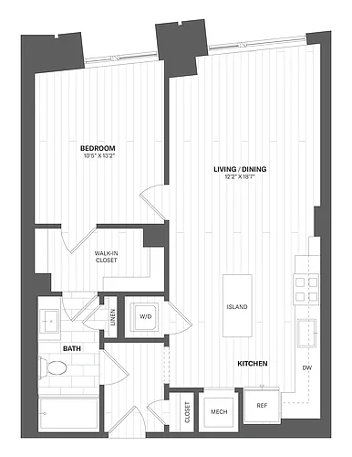 Floor plan 1f3 - 1 Bed/1 Bath