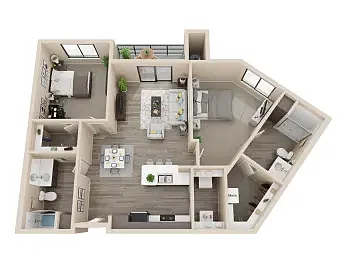 Floor plan B4 - 2x2 1,250 sf