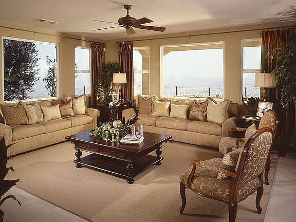 family room of model home