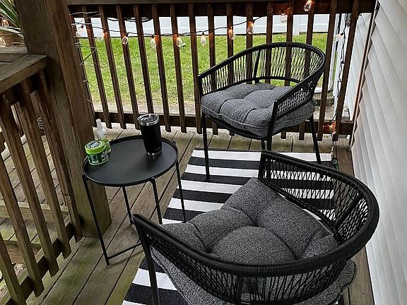 Private Deck off back door- access to yard and driveway