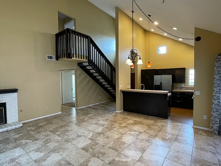 Living Room with Open Concept Living to the Kitchen