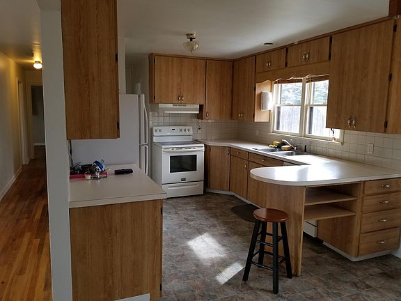 Kitchen and hallway.
