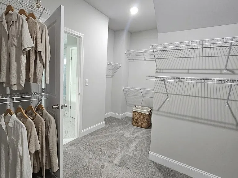 Huge Walk-In Closet with shelves