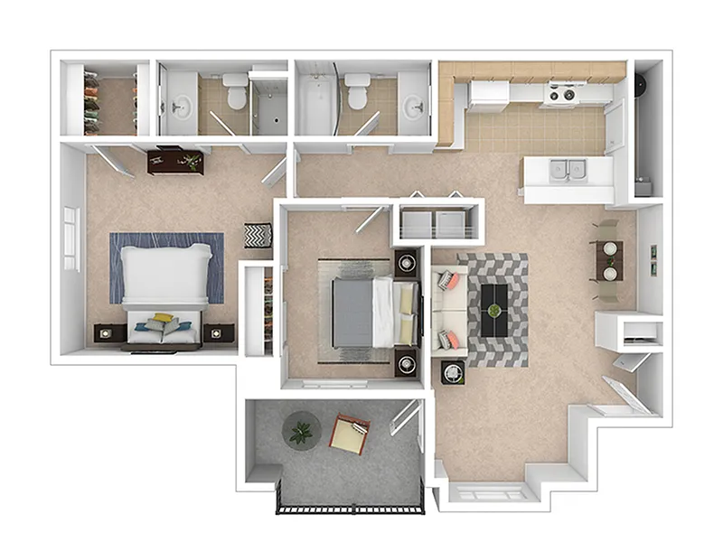 Floor plan Furnished 2 Bedroom