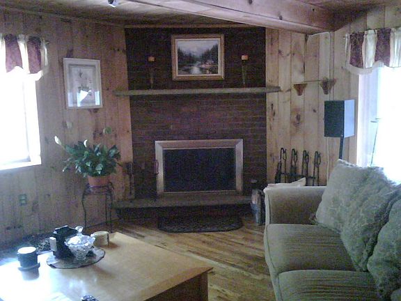 Brick fireplace