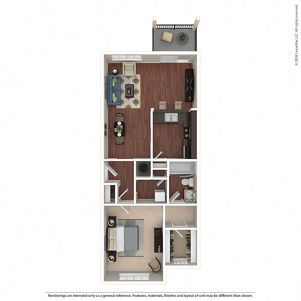Floor plan 1BR/1BA B