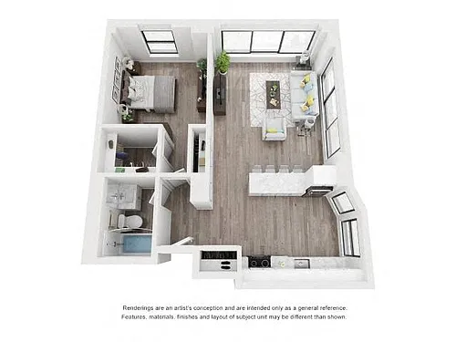 Floor plan 1 Bedroom Tier 00