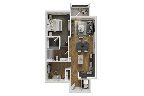 Floor plan 1x1 + Den - A3
