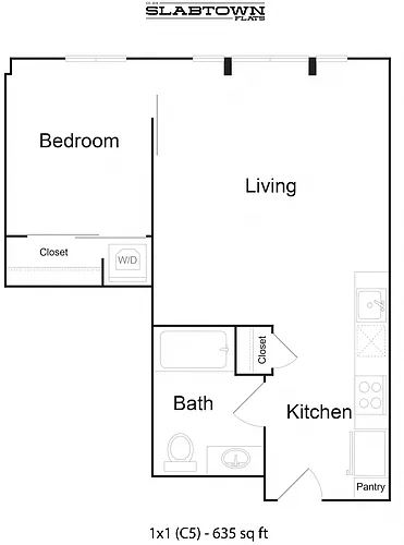 Floor plan 1 Bedroom 1 Bathroom C5