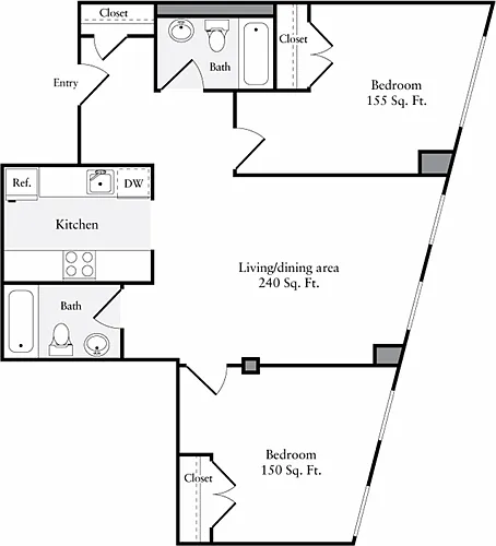Floor plan The Lofts 2 Bedrooms I