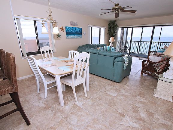 Open Dining Room and Living Area with Gulf Views from All Wi