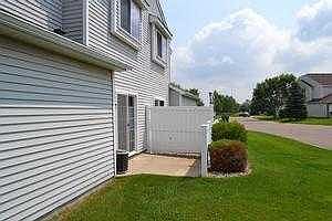 side yard and patio