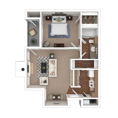 Floor plan One Bedroom One Bath