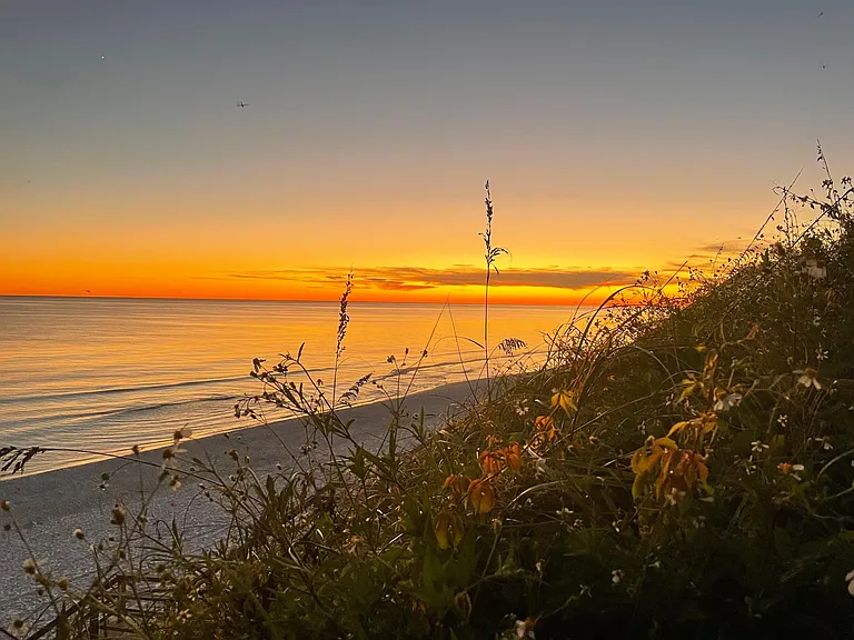 Sunset view from the private beach access.
