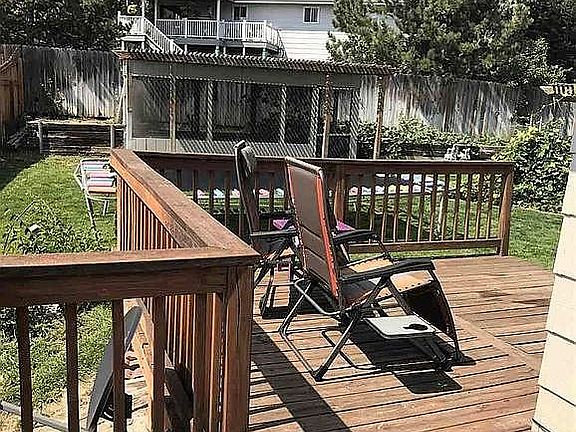 Back yard with deck
