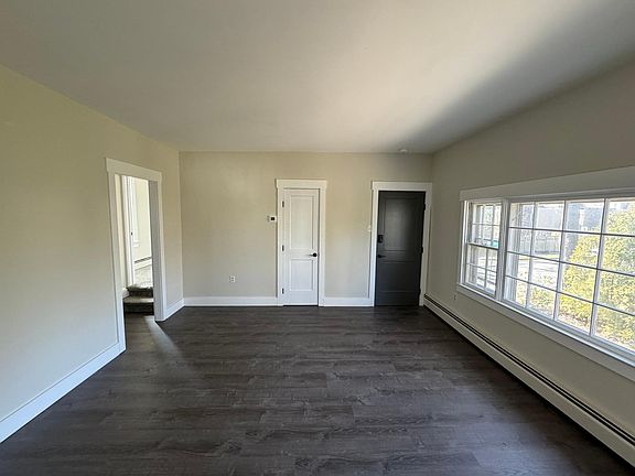 Living room with front door