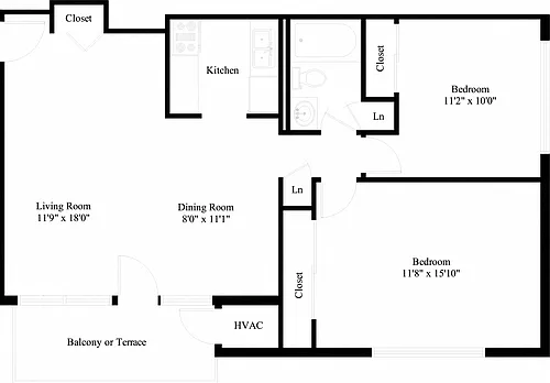 Floor plan 2 Bedroom Standard