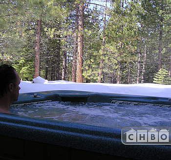 Outdoor hot tub set at 102F