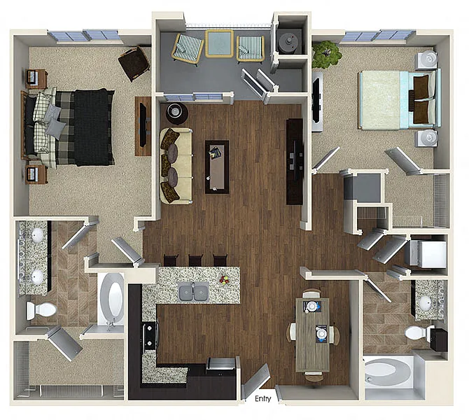Floor plan B3 2X2