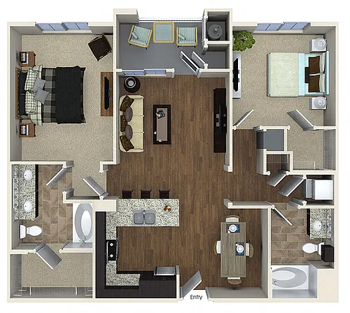 Floor plan B3 2X2