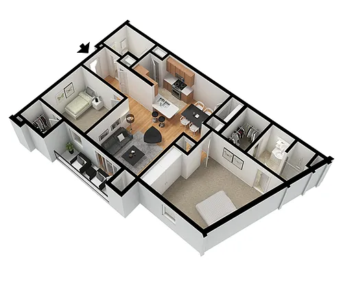 Floor plan 2 Bedroom, 2 Bathroom Executive