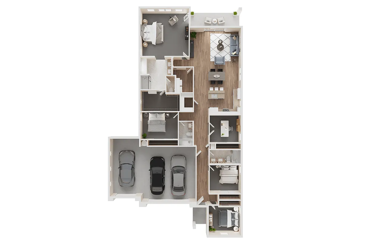 Floor plan 5 Bed, 3 Bath - 2200 SF