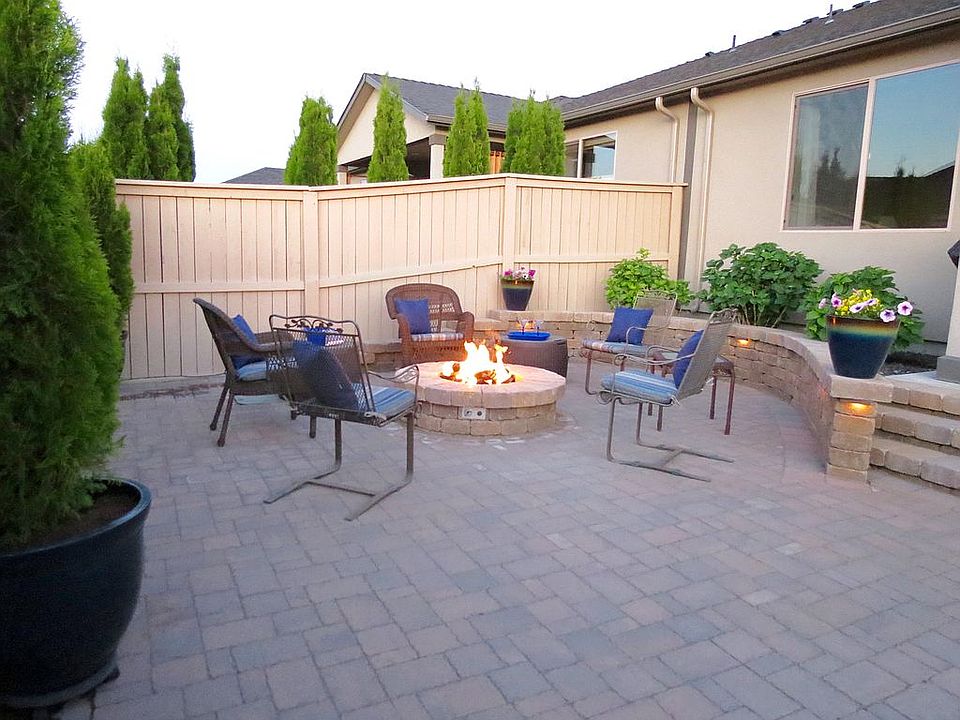 Fire pit on patio