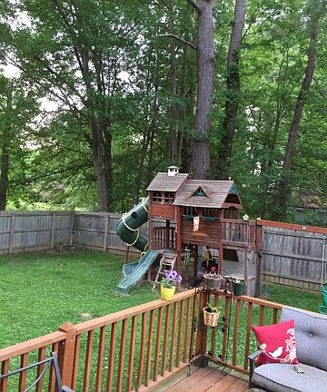 Play area inside back yard