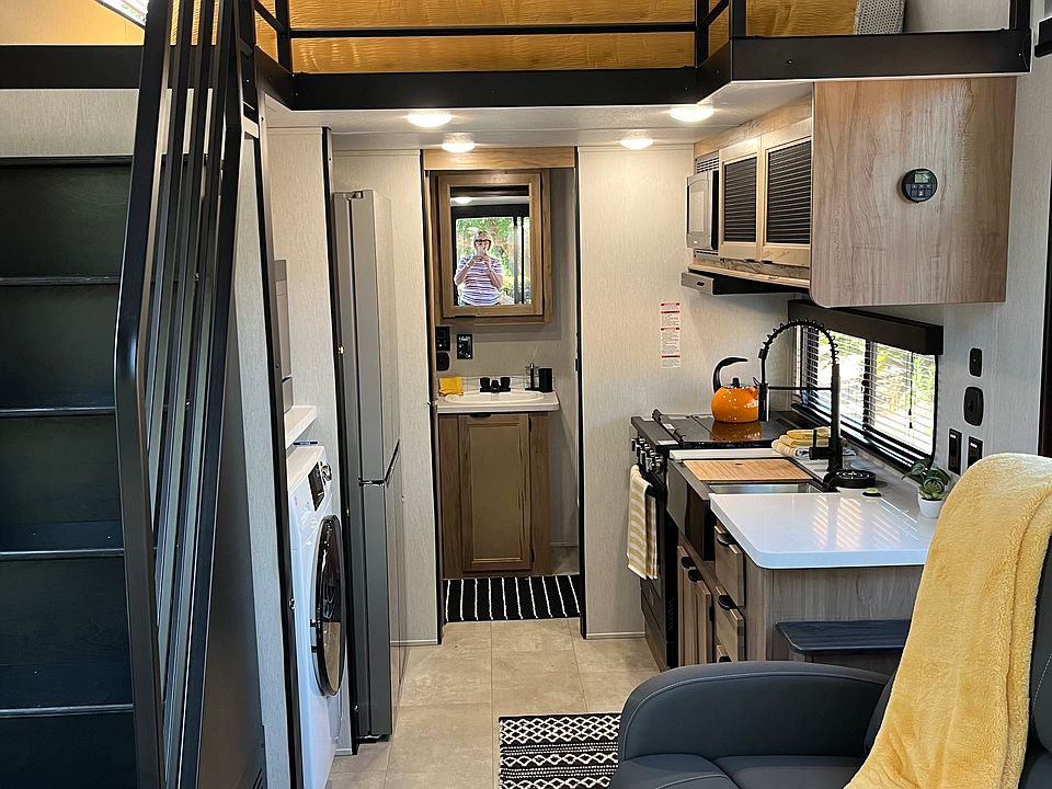 View from the front of the unit to the back toward bathroom.