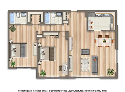 Floor plan 2 Bed 2 Bath C - Tiers 01 + 06