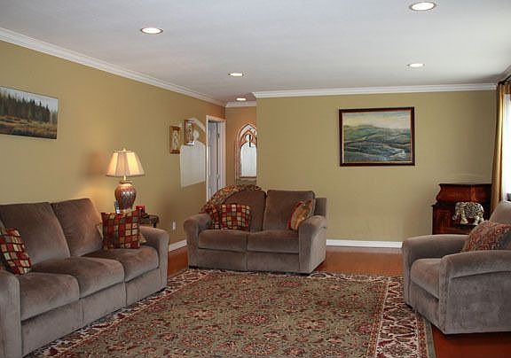 Living room w/cherry floor