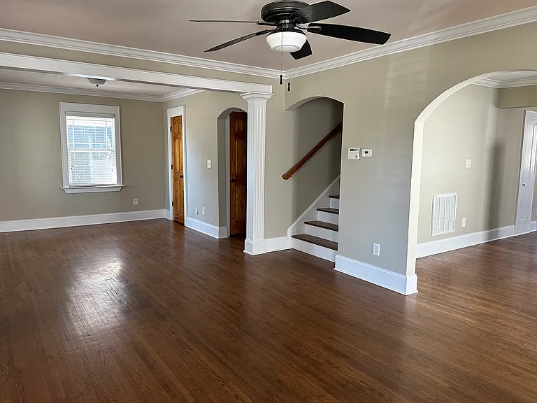 View from right side of living room (dining & kitchen is to the right)