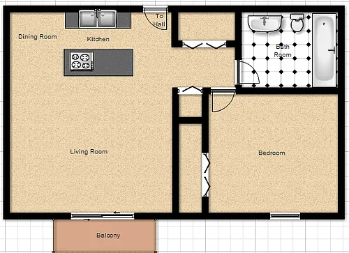 Floor plan 1-Bedroom