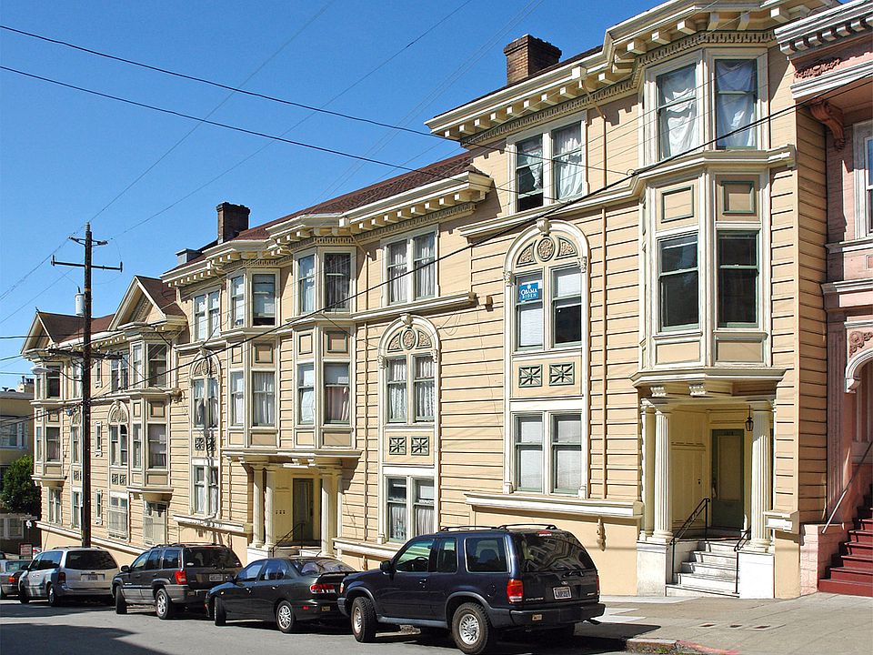Side view exterior of the apartment building at 1201 Leavenworth St, San Francisco, CA 94109, USA
