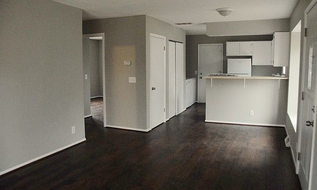 Open floor plan connects the living room to the kitchen.