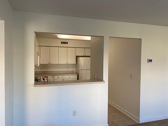 View of kitchen from dining area.