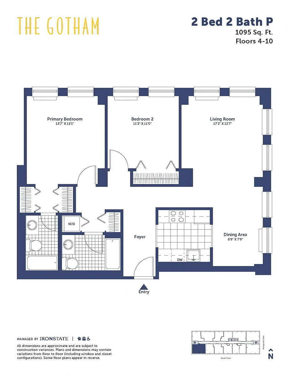 Floor plan 2 Bed 2 Bath P