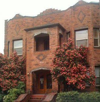 Front of building.