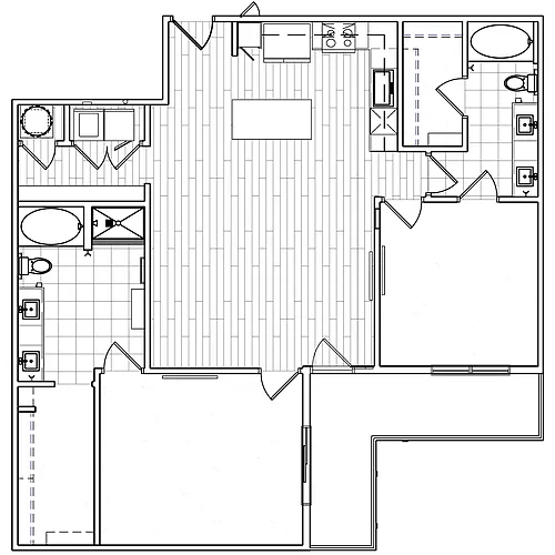 Floor plan 2x2 1321 sqft
