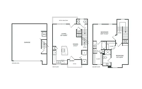 Floor plan B2 Townhome Renovated