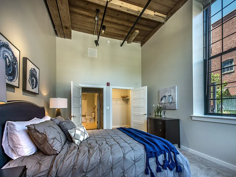 Bedroom With Tall Windows