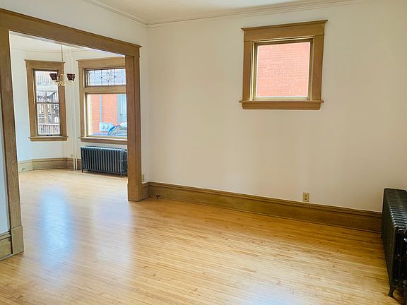 Living room with dining room to the left