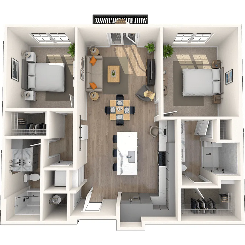 Floor plan Traditional 2x2 1080-1181 SF-FP