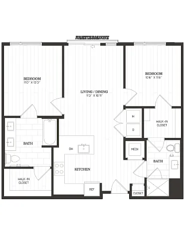 Floor plan 2 Bed/2 Bath -C12