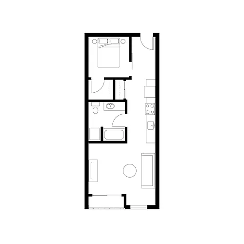 Floor plan Open 1 Bed - B5